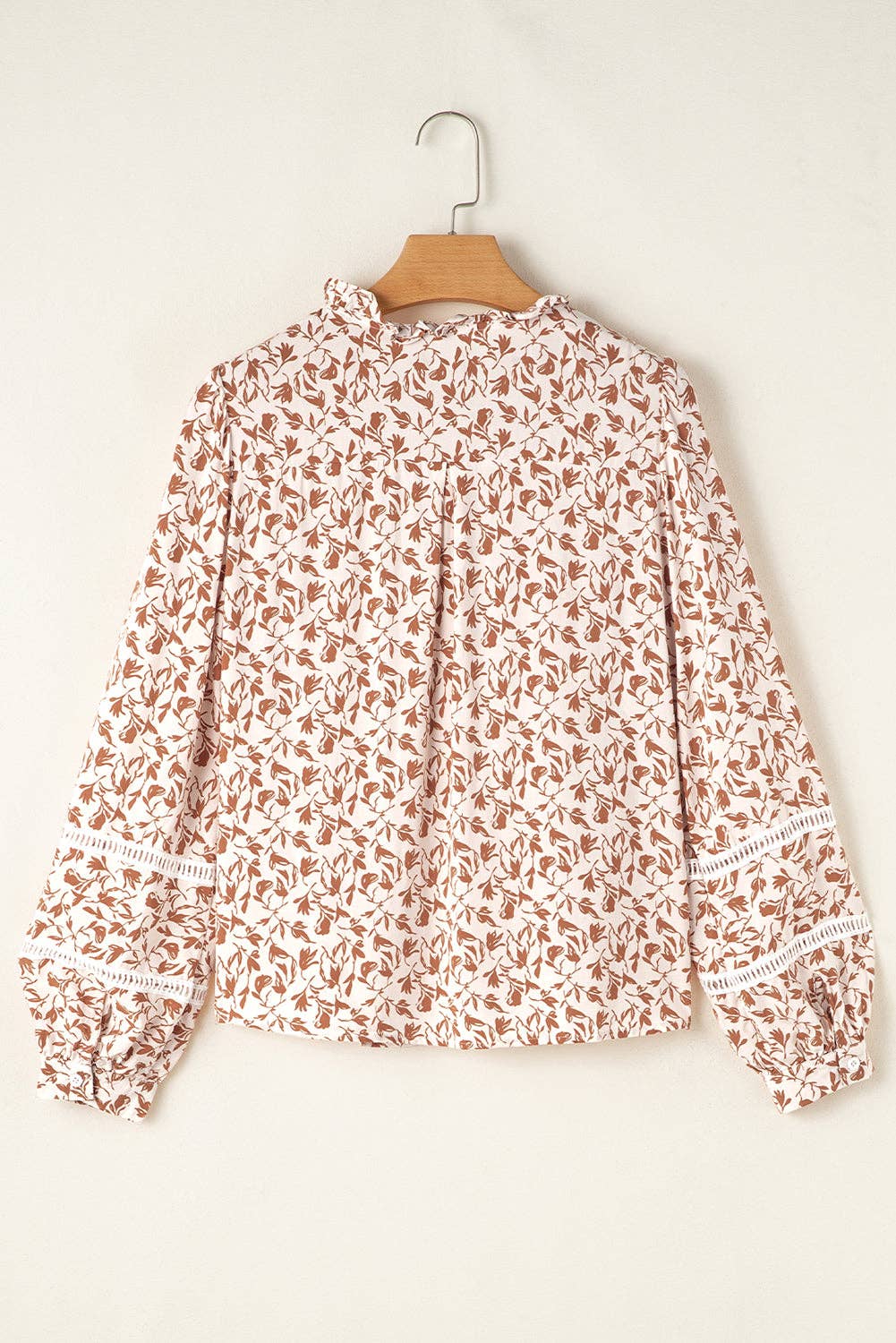 Floral Lace Puff Sleeve Fall Shirt