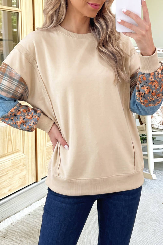 Patchwork Sleeve Sweater