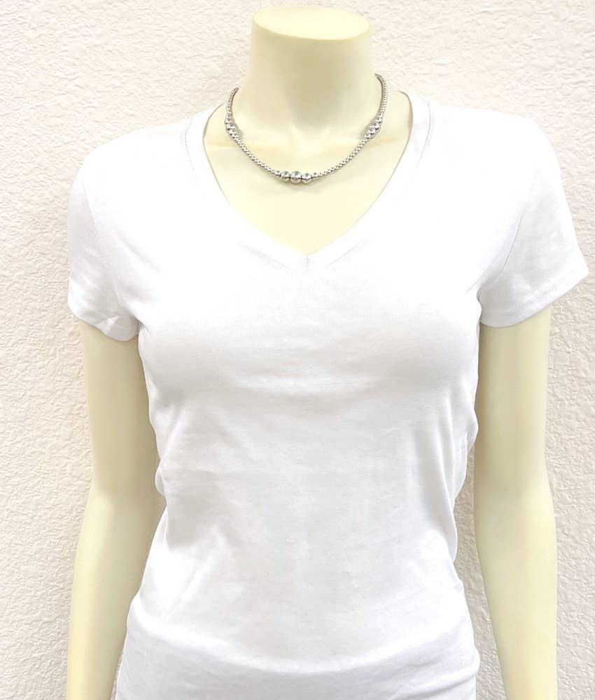 Silver Polish Navajo Bead Necklace