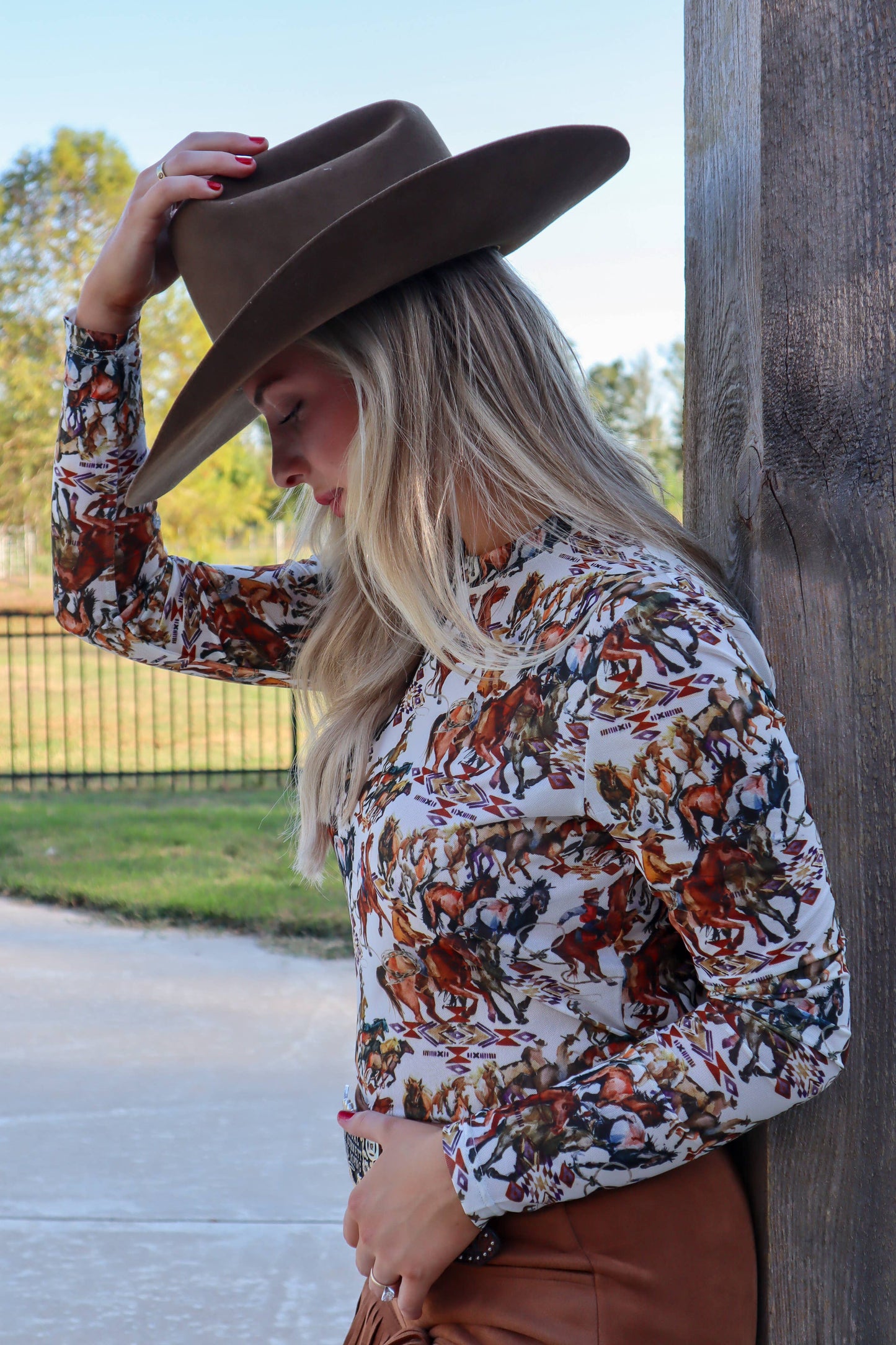 Buckaroo Mesh Top - Cowboy