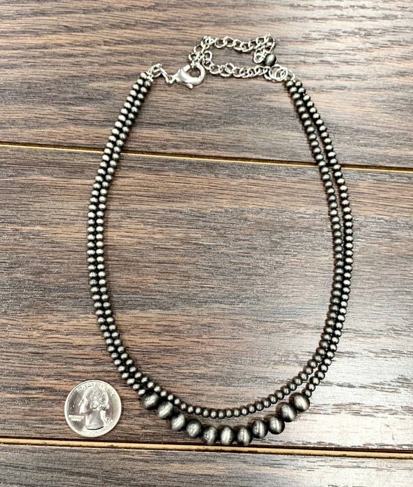 Two Strand Navajo Bead Necklace