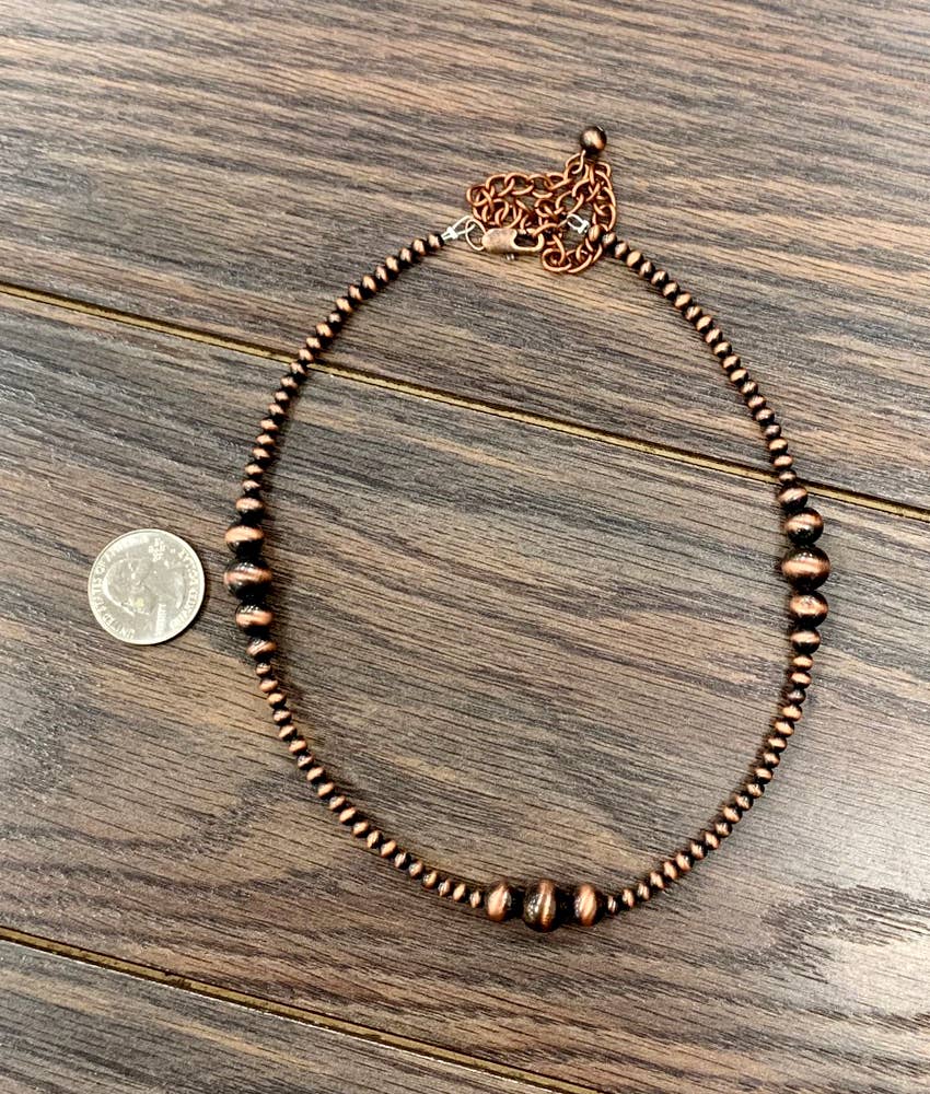 Copper 3 Bead Necklace