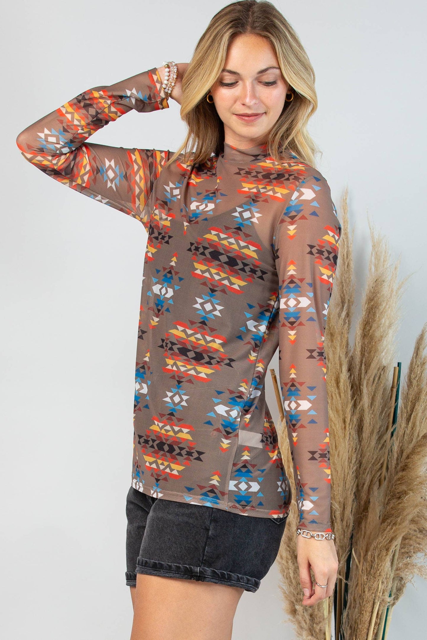 COPPER AZTEC MESH TOP