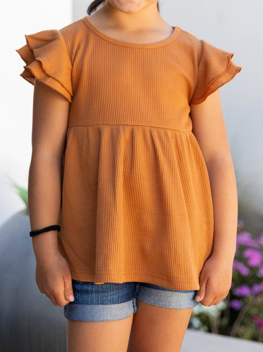 Little Girls Flutter Sleeve Top