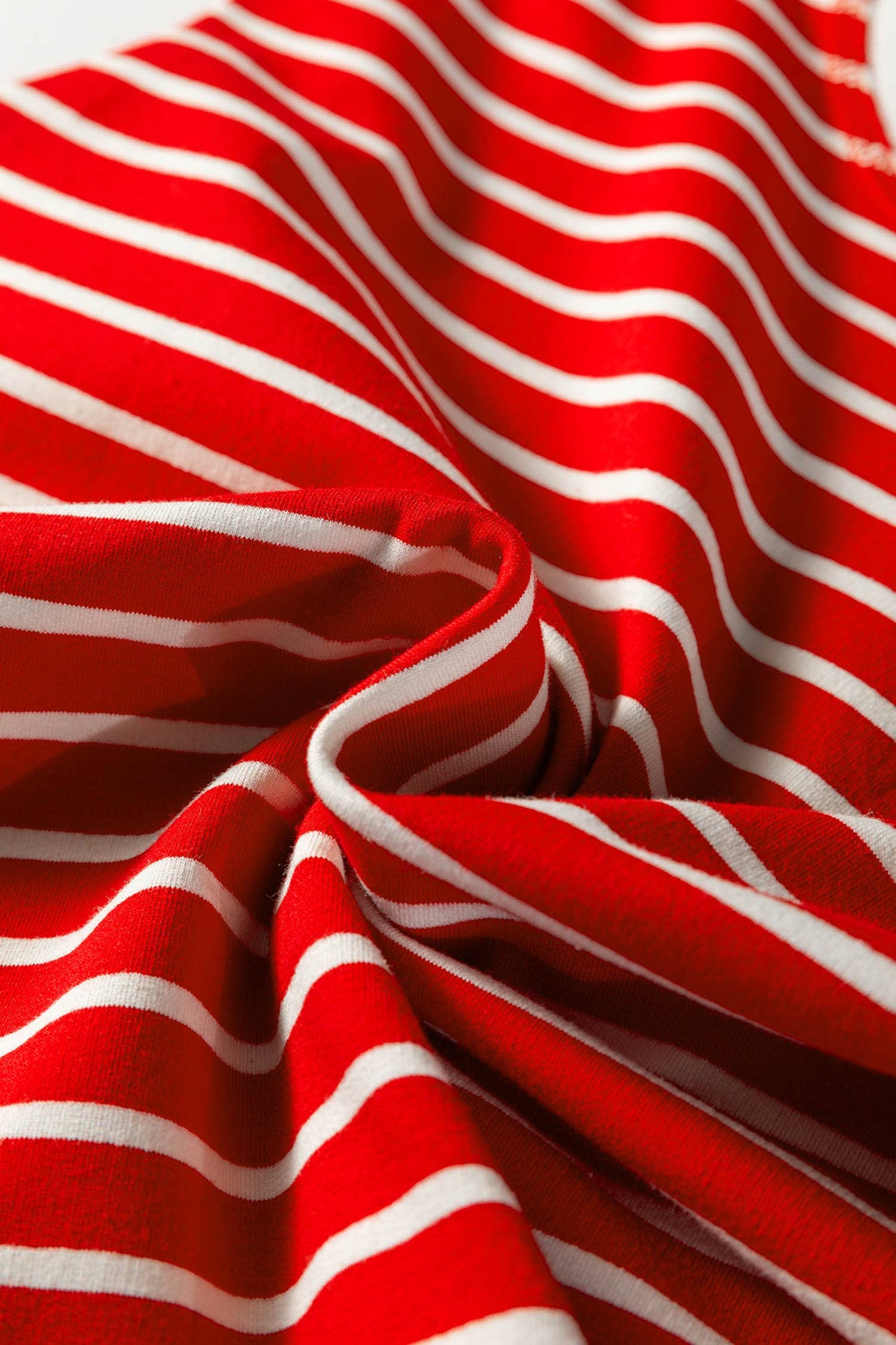 Red & White Stripe Round Neck Tank Top