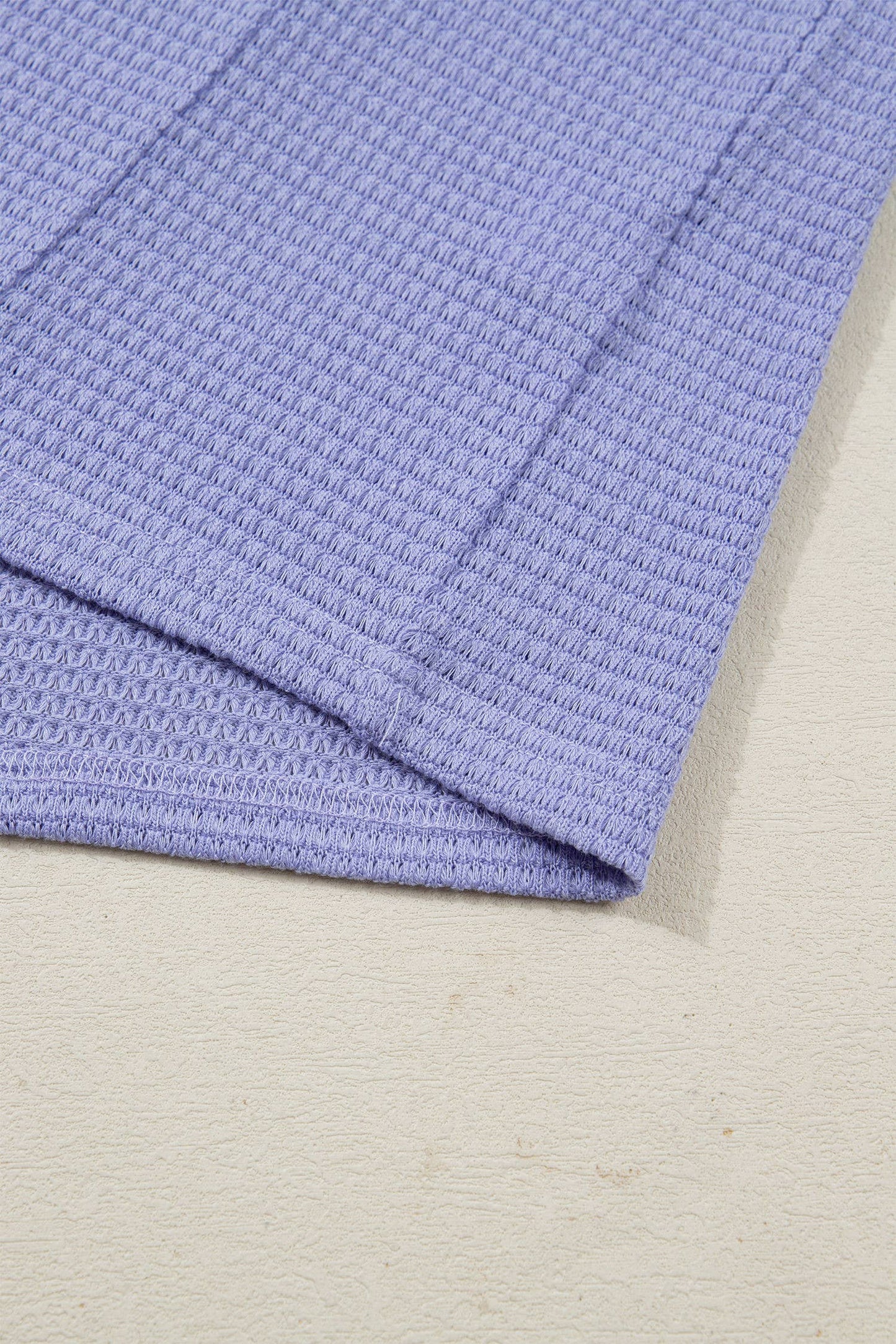Waffle V Neck Top