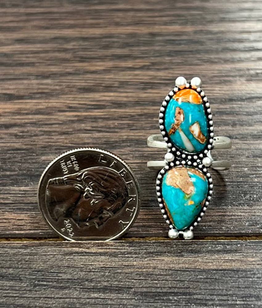 Natural Stone Gemstone Adjustable Ring