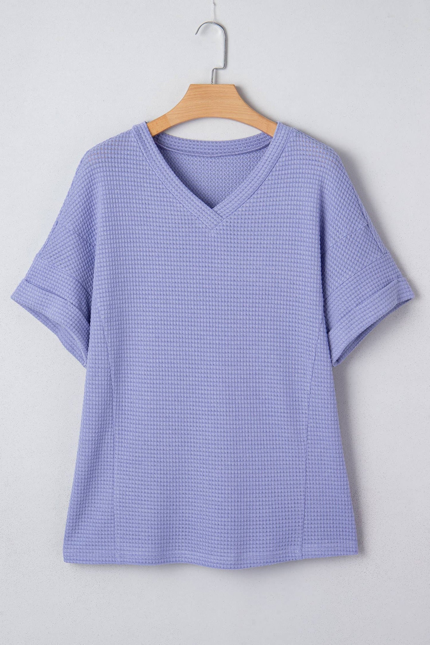 Waffle V Neck Top