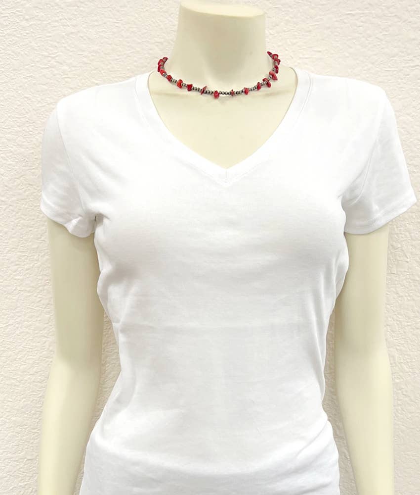 Red Gem Stone Navajo Necklace