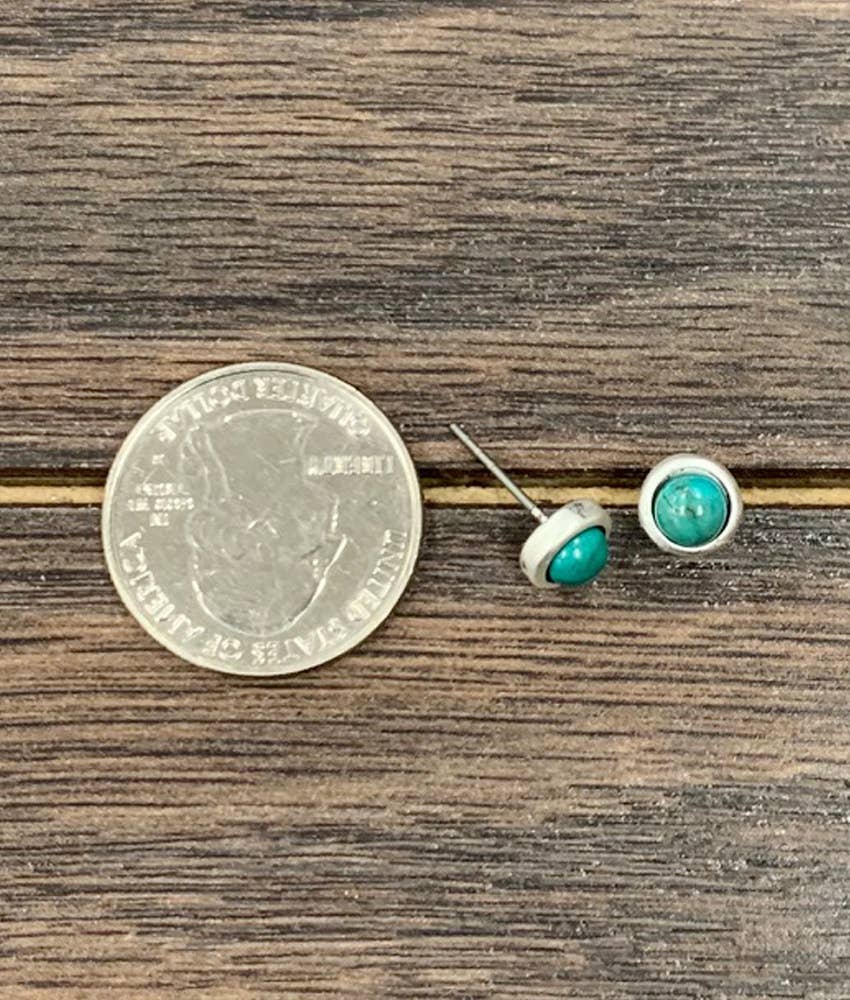 Simple Turquoise Stud Earrings