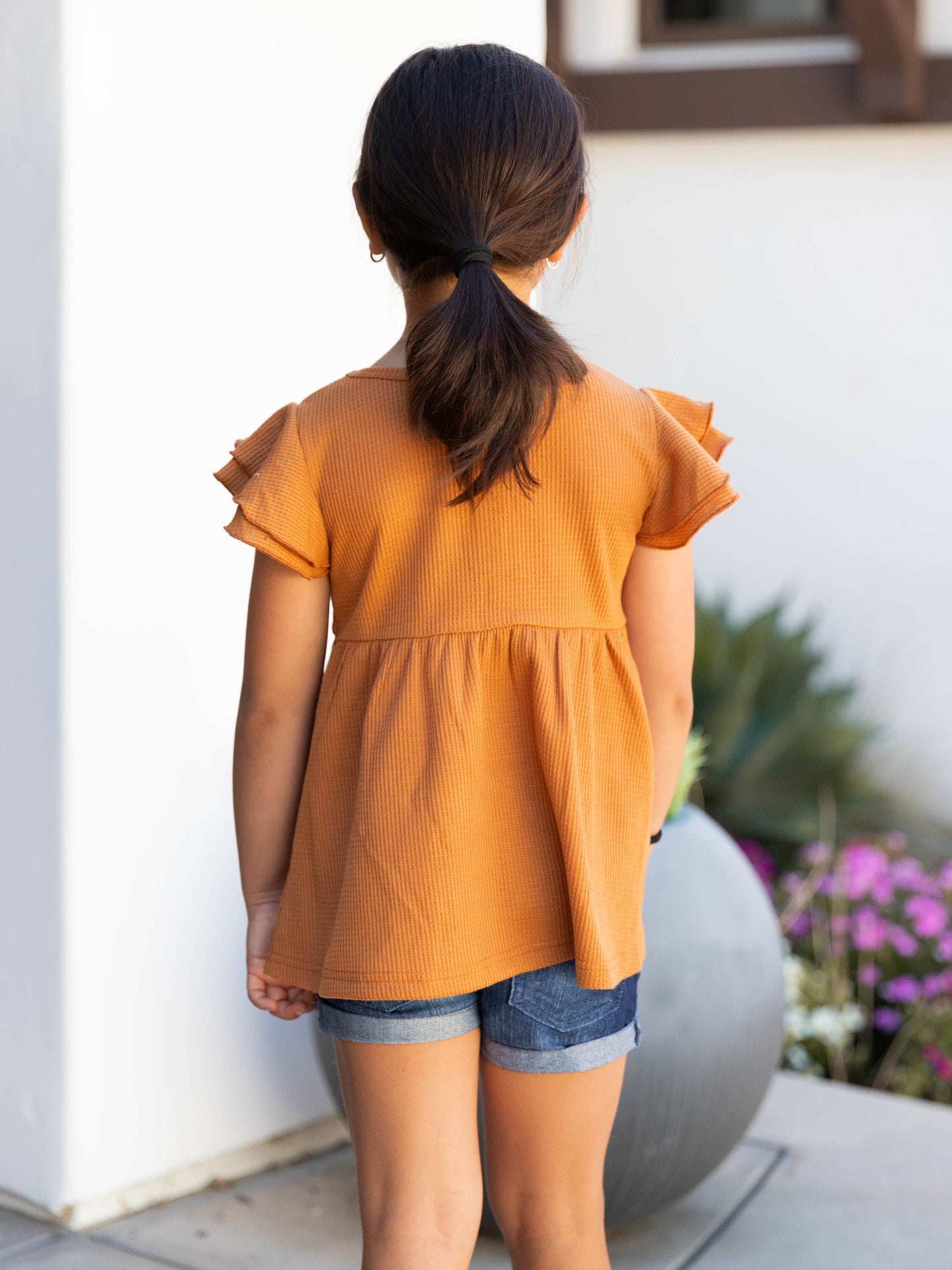 Little Girls Flutter Sleeve Top