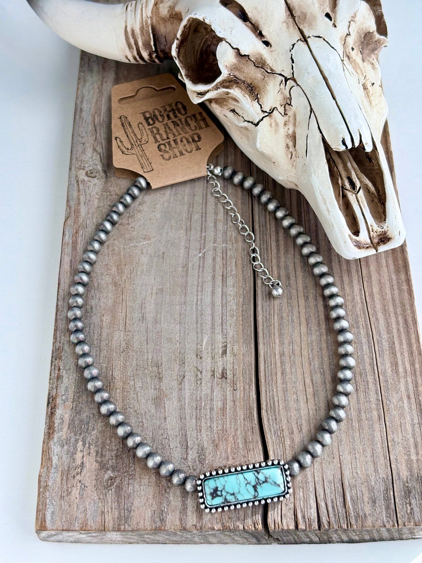 Turquoise Bar- Stone Navajo Necklace