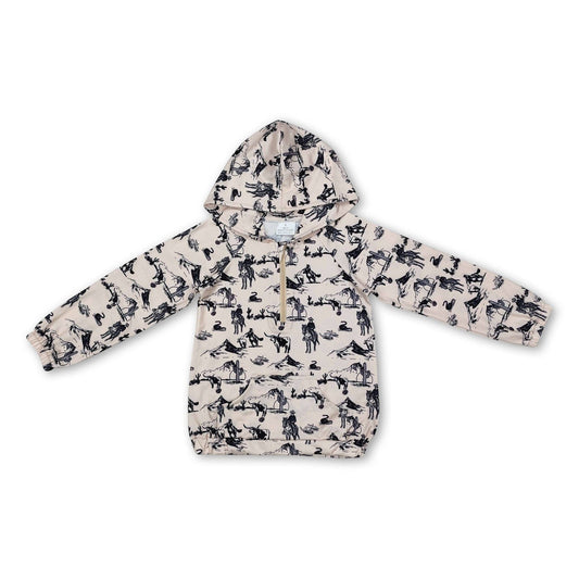Khaki western kids hoodie