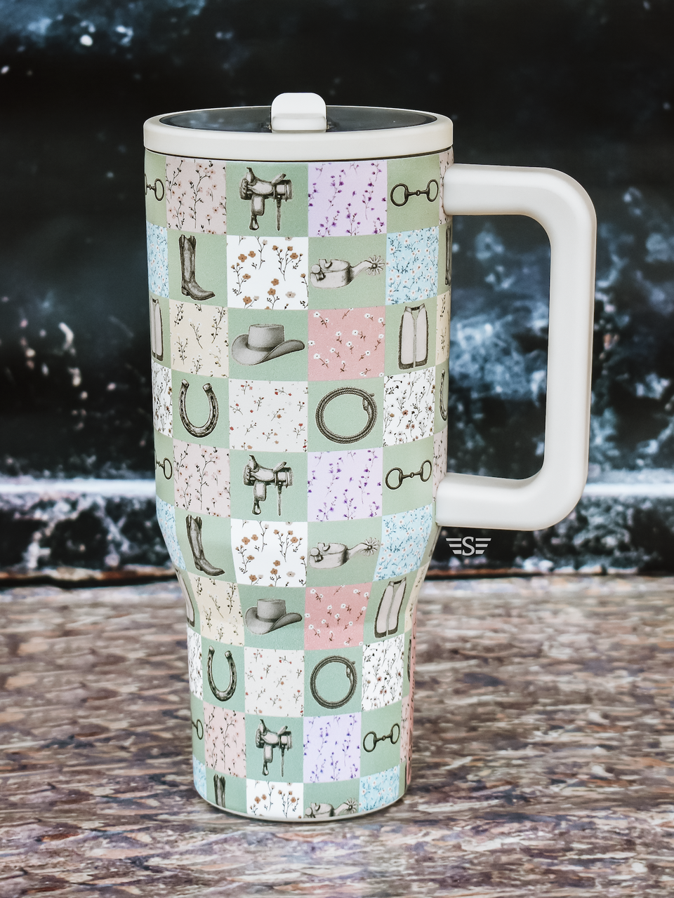 Boots, Bits,and Blossoms WashEasy™ Flip Lid 32oz Tumbler