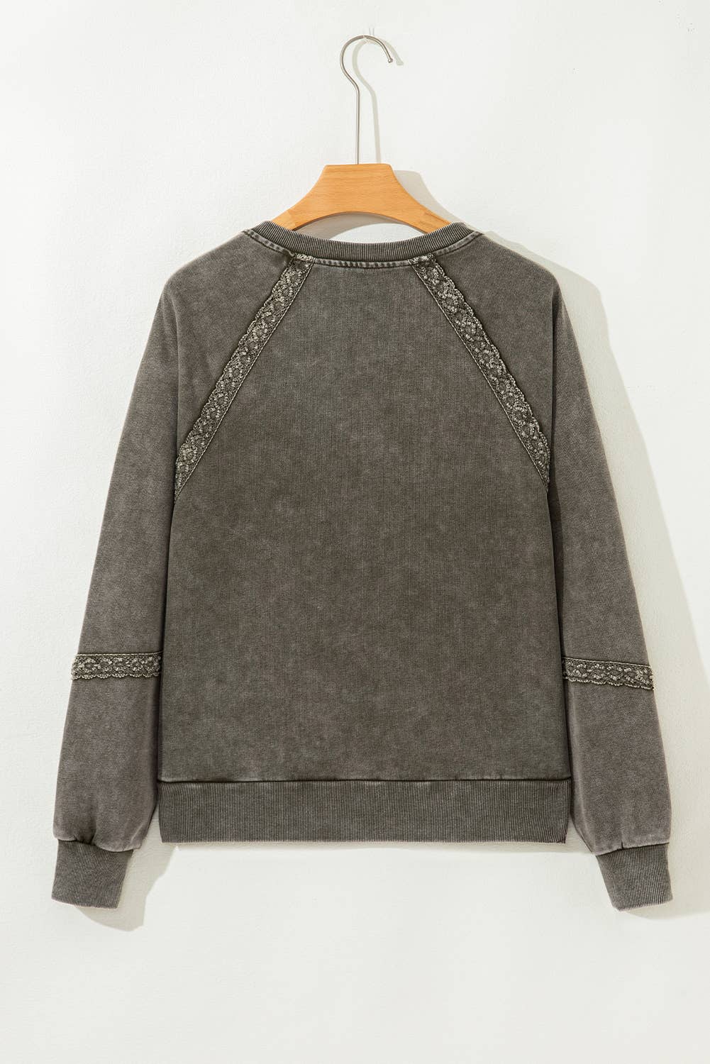 Jungle Green Lace Detail Crewneck