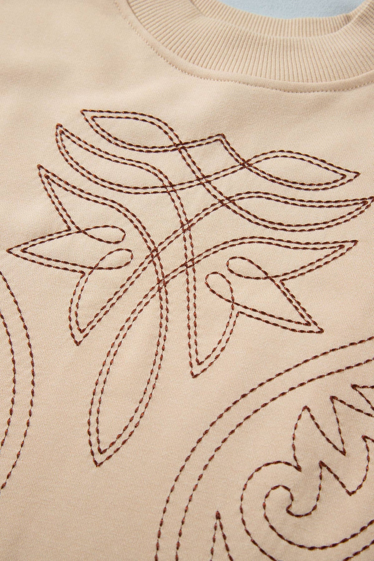 Western Boot Stitched Crewneck