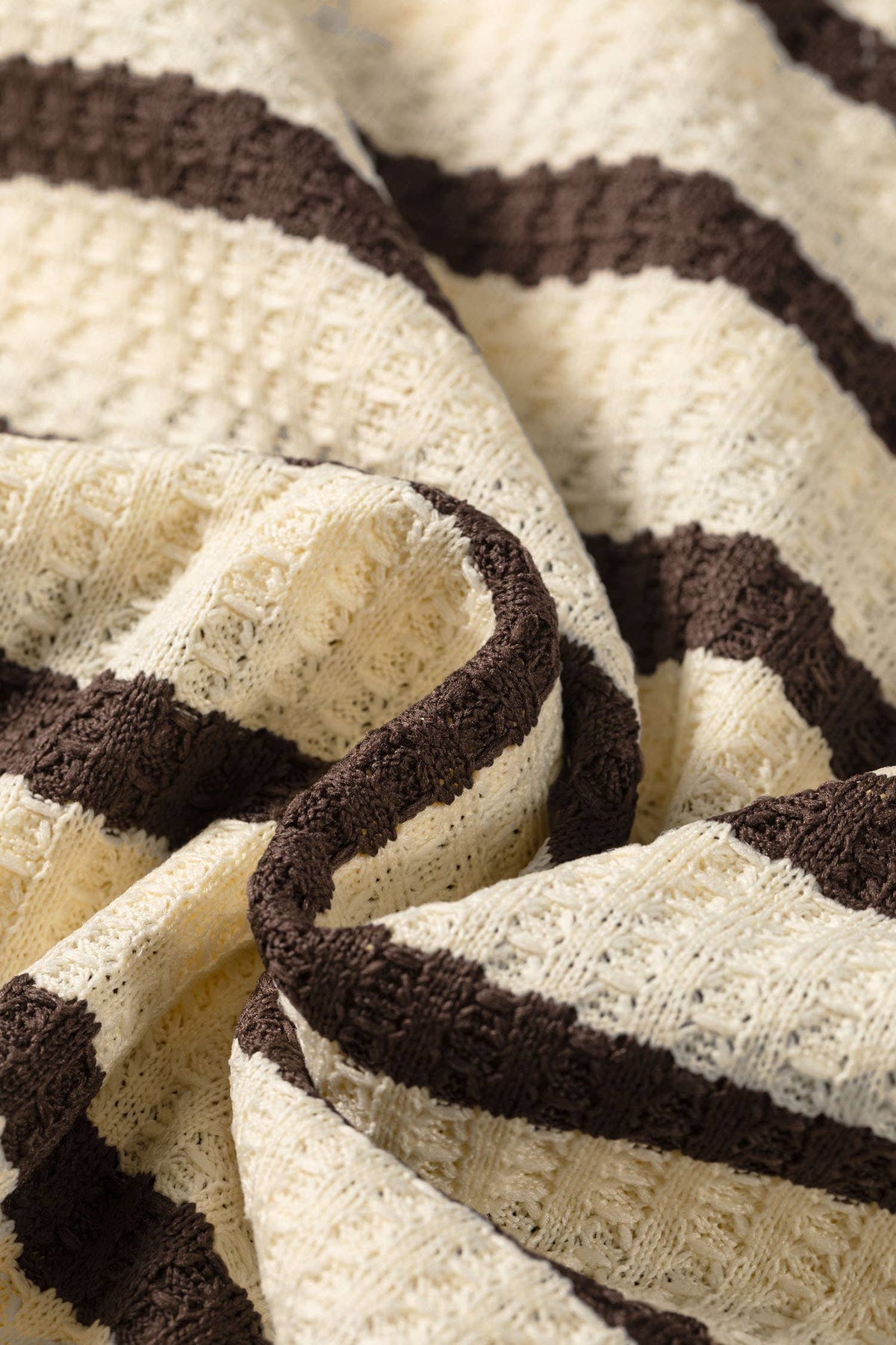 Brown Stripe Waffle Top