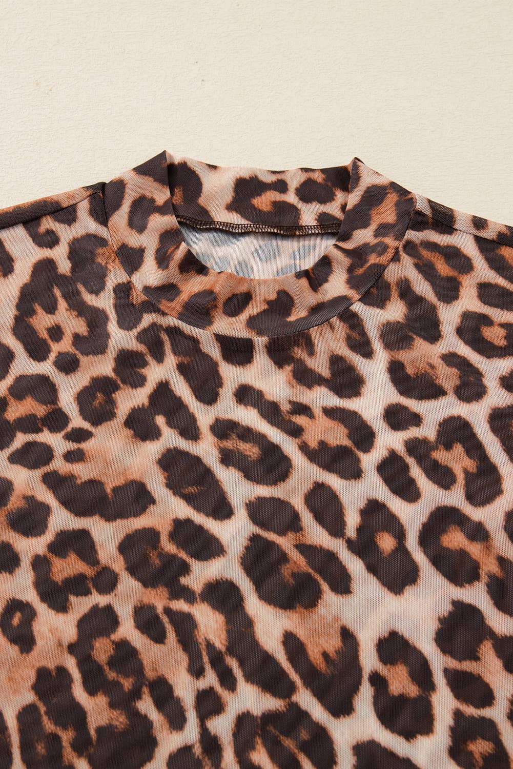 Leopard Mesh Top