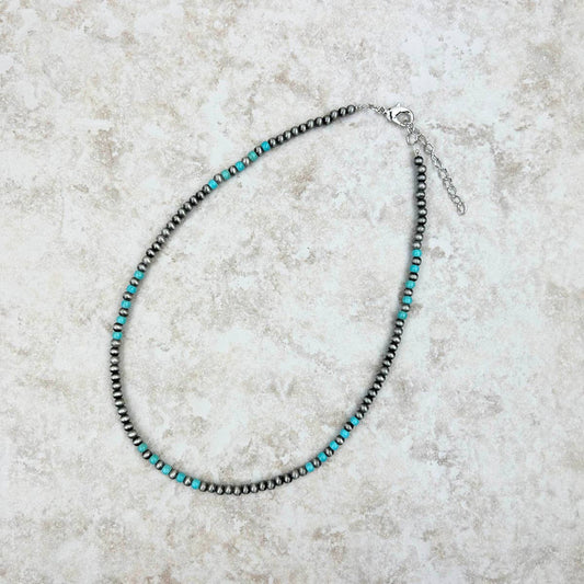 Simple Turquoise Navajo Necklace"